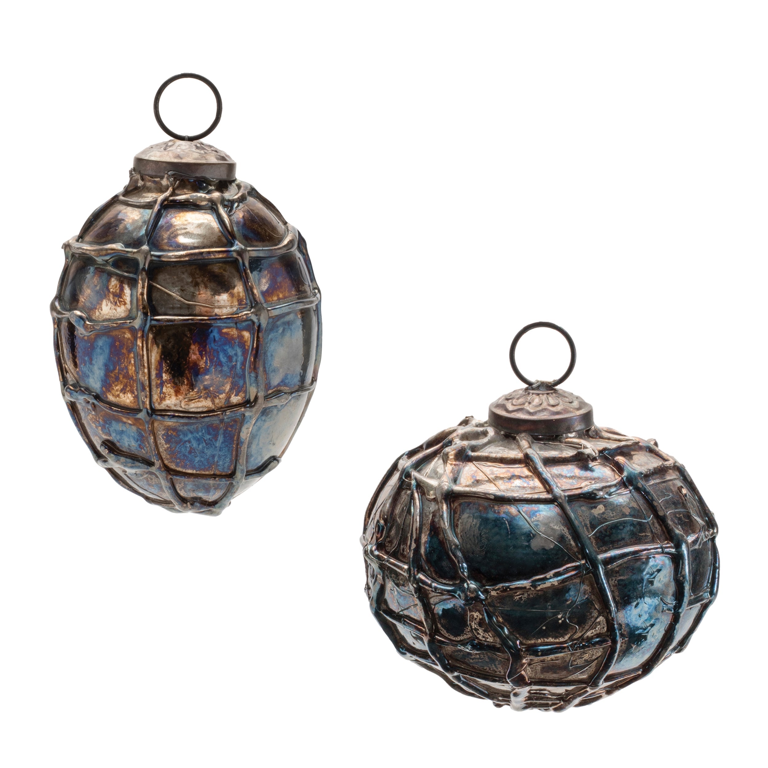 Distressed Mercury Glass Ornament (Set of 12)