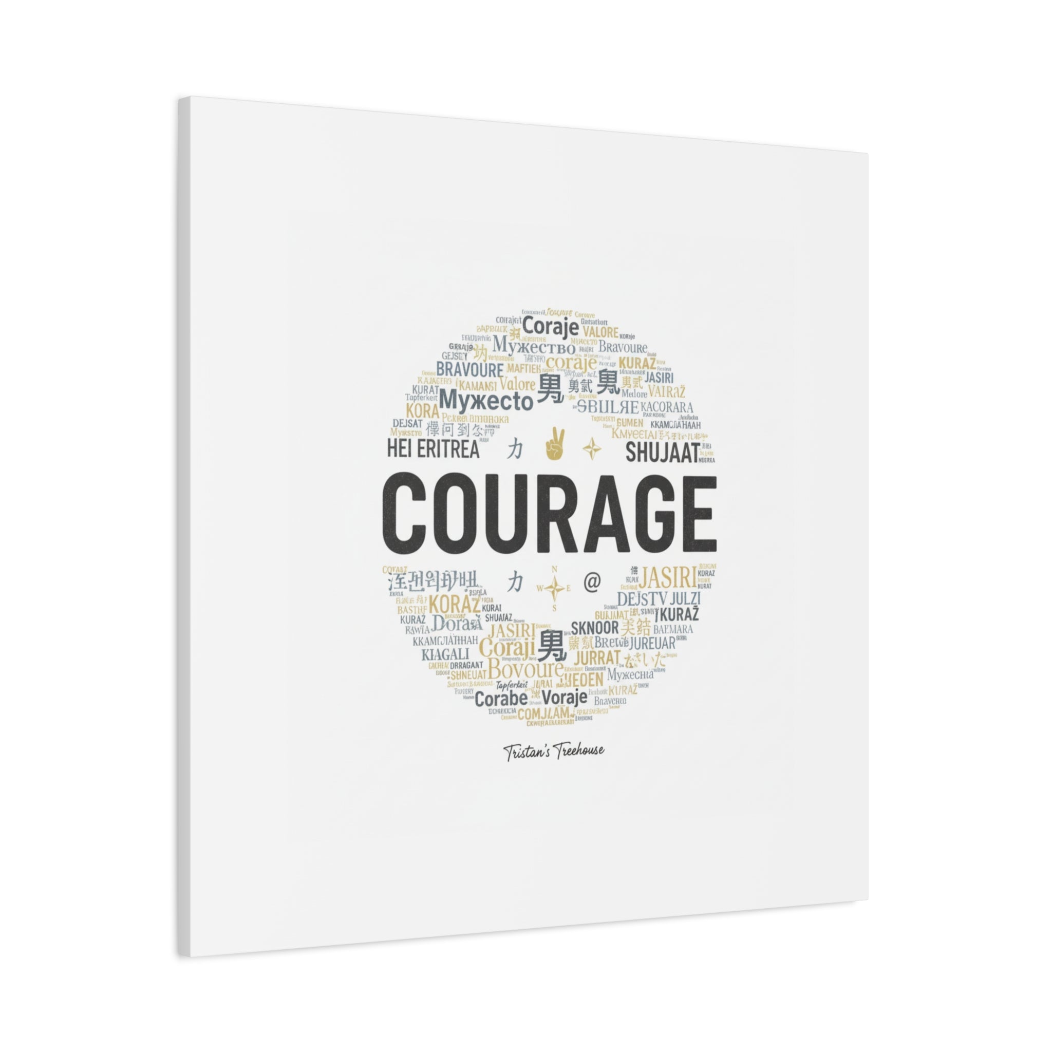 Courage Word Cloud Canvas | Fresh-Start Minimalism art print