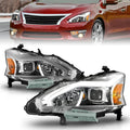 ANZO 13-15 Nissan Altima (w/o Factory HID Bulbs) Projector Headlights - w/ Light Bar Chrome Housing 121570