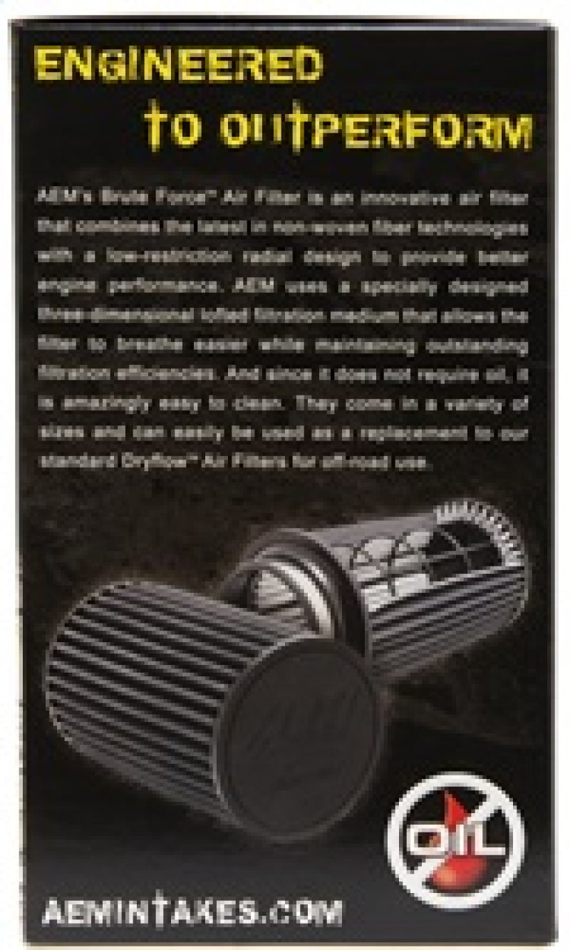 AEM Induction AEM 3.5 inch x 9 inch DryFlow Conical Air Filter 21-2049BF