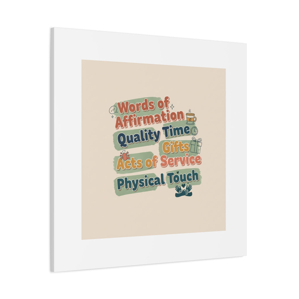 Love Languages List Matte Canvas Wall Art | love language meme, relationship humor