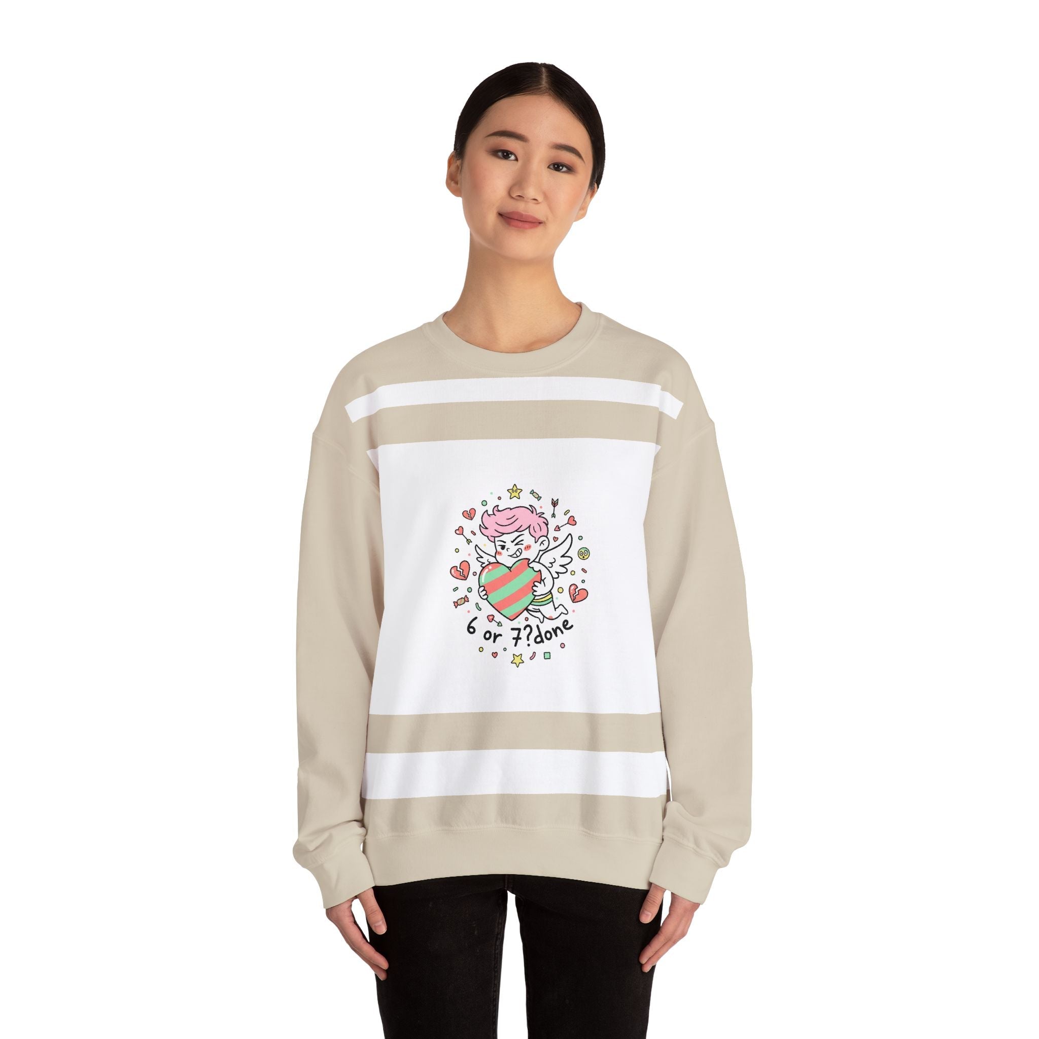 6 7 Weird Cupid Crewneck | Viral Valentine's Sweatshirt | Funny Quirky Love