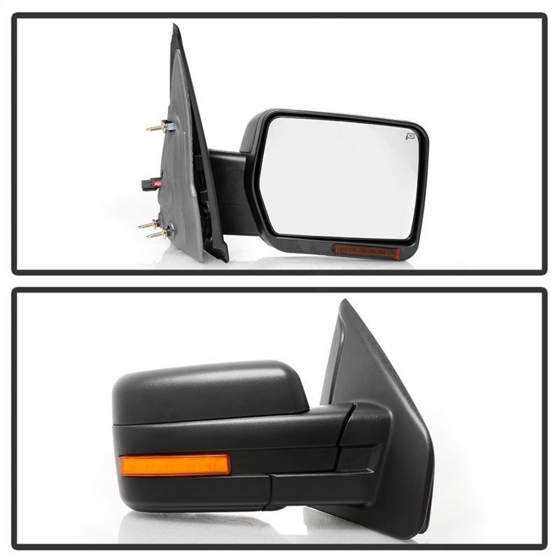 SPYDER xTune 07-14 Ford F-150 Heated Amber Seq LED Signal OEM Pwr Mirrors (Pair) (MIR-03FF07-G2-PW-RAM-SET) 9943171