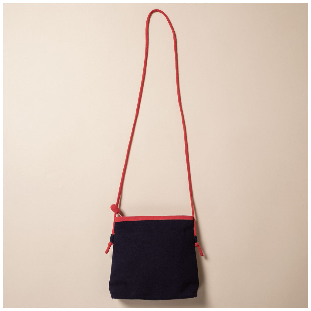 Hmong Batik Cotton Crossbody Bag with Hand Embroidered Accents