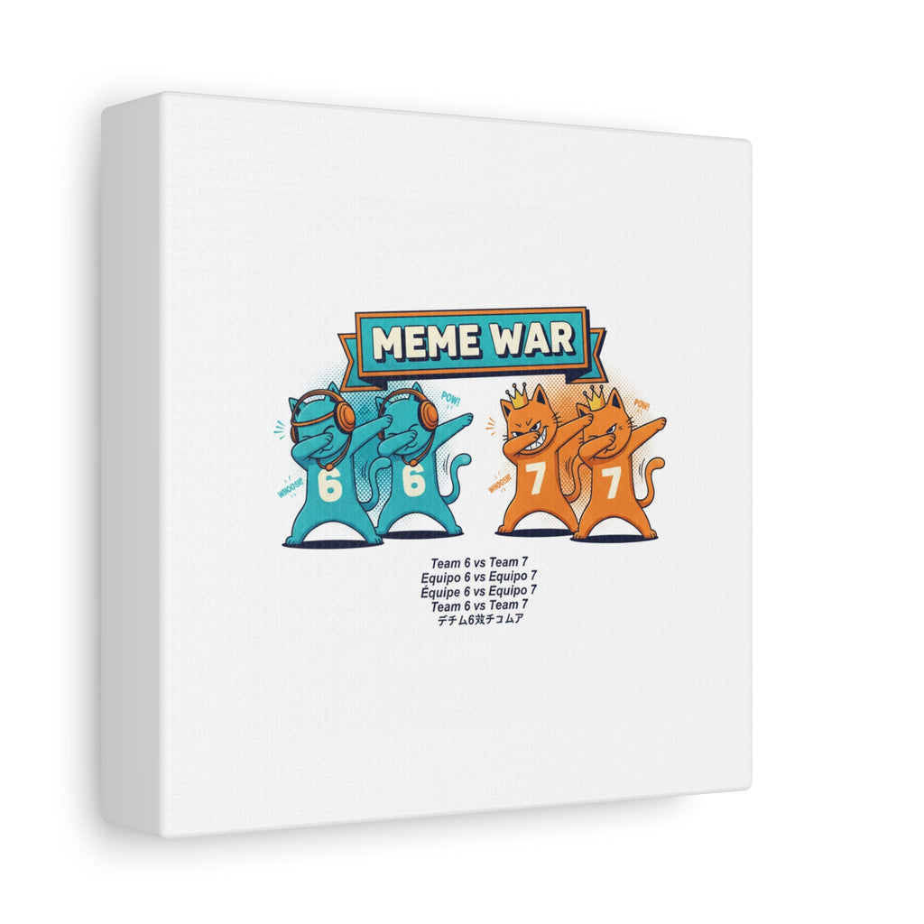 Meme War: Six vs. Seven Canvas Wall Art