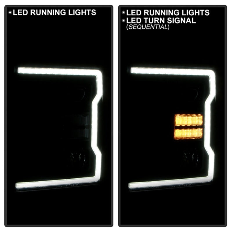 SPYDER Signature 20-22 Ford F250/F350 (Halogen) Proj. Headlights - Black (PRO-YD-FS20HALSI-SEQ-BK) 5088628