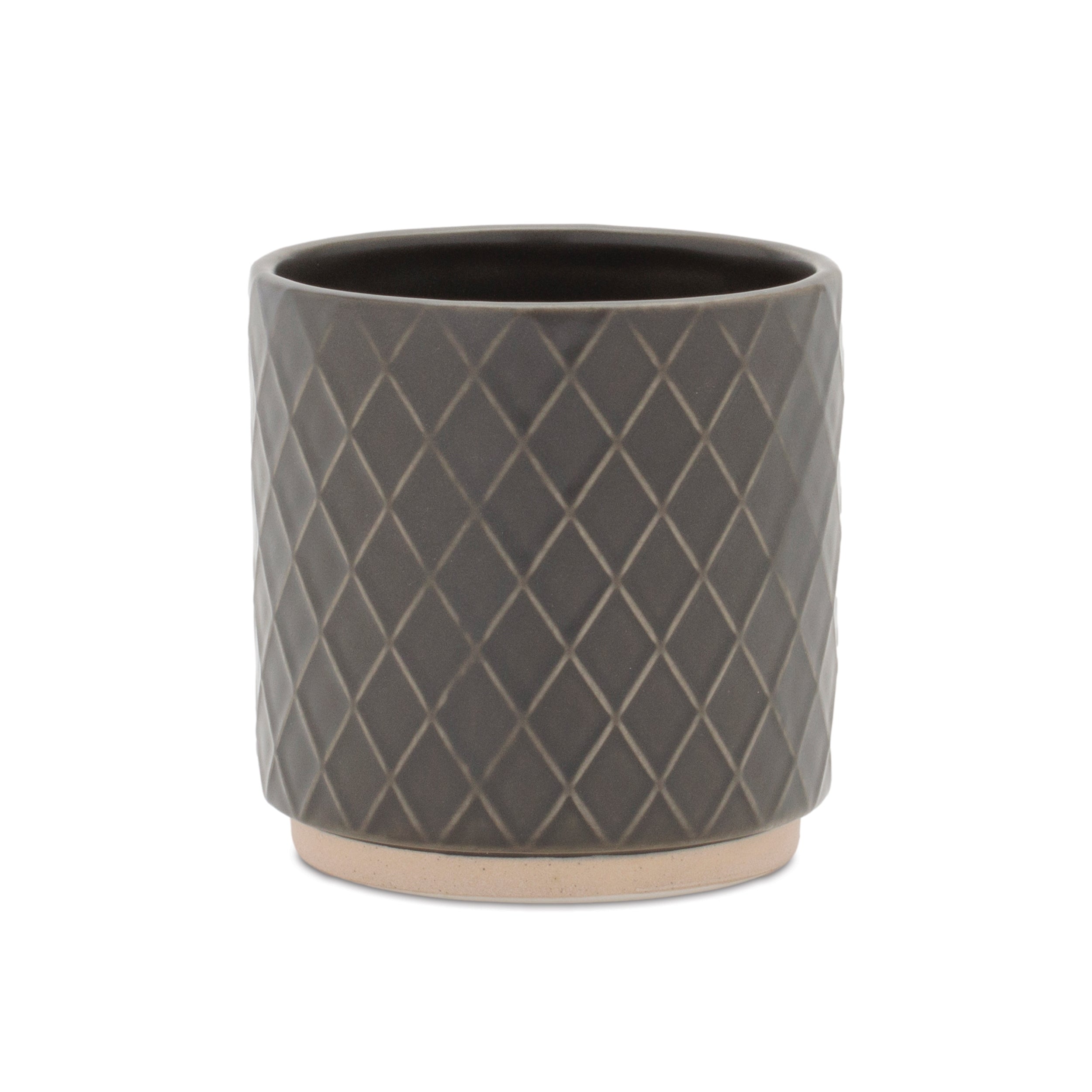 Ceramic Diamond Pattern Planter (Set of 2)