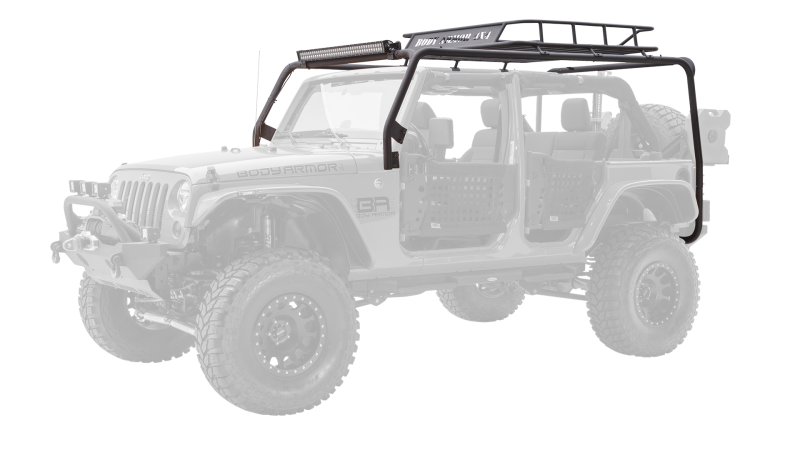 Body Armor 4x4 07-18 Jeep Wrangler JK 2/4 Door Cargo Roof Rack Box 1 Of 2 JK-6124-1