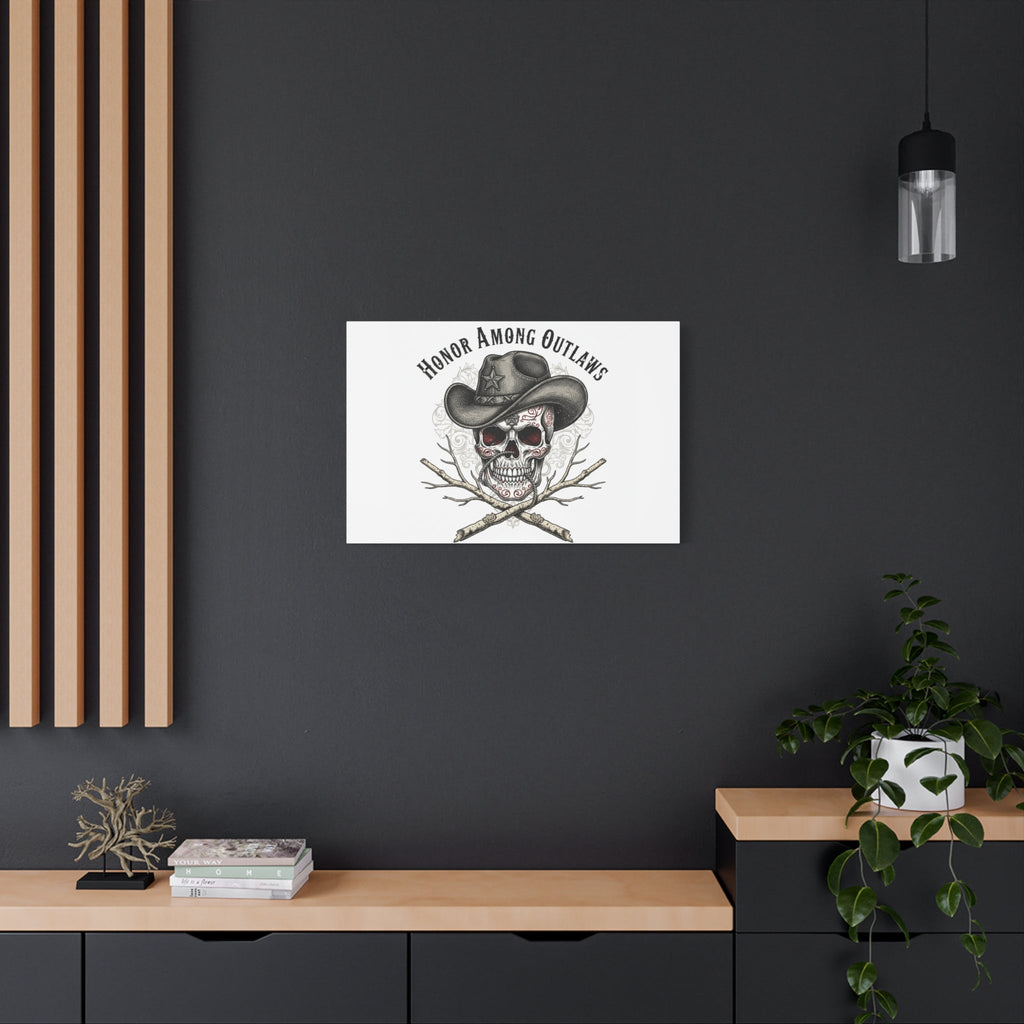 Honor Among Outlaws Canvas | Western Skull Art, Gothic Americana Desert Noir