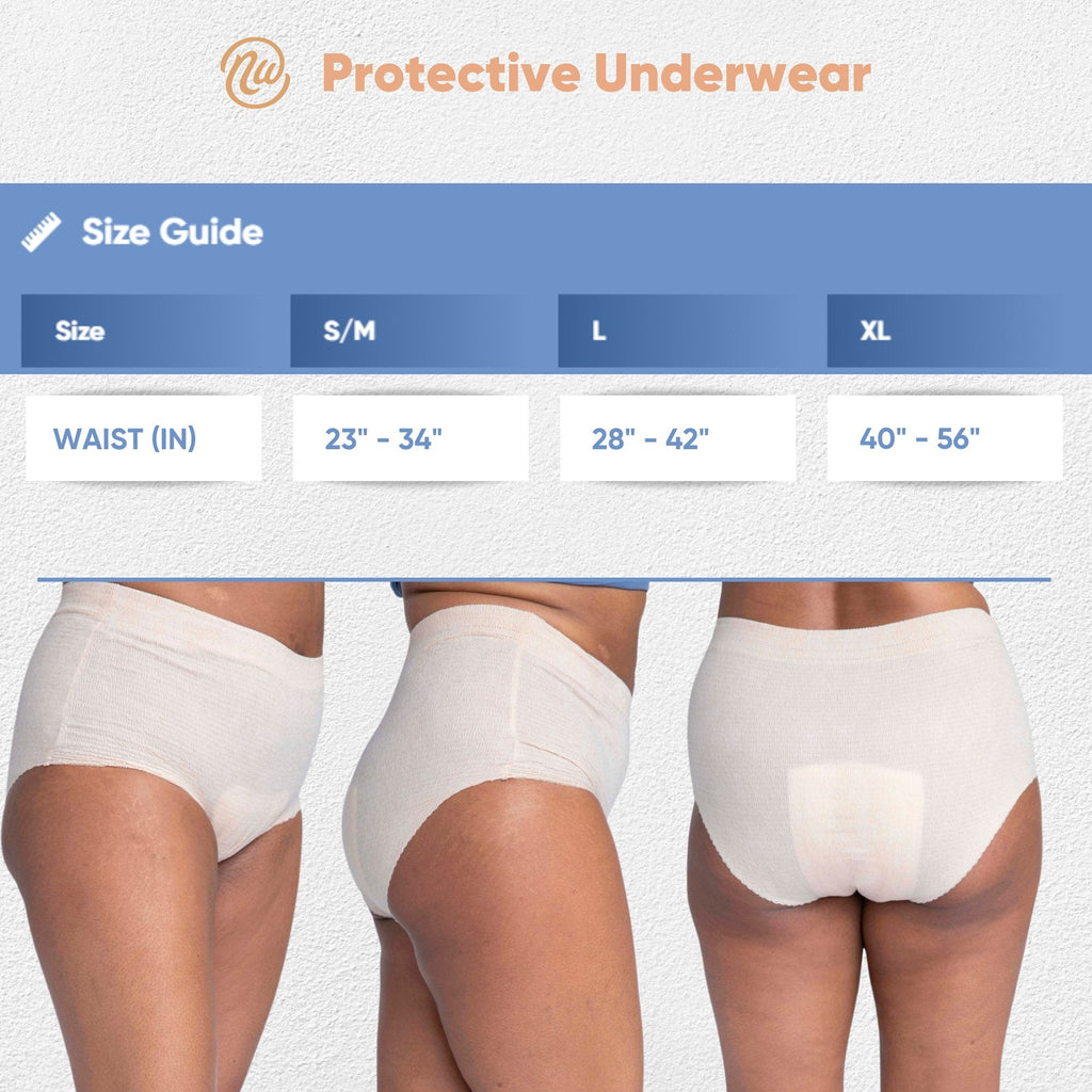 Nexwear Women's Pull-On Absorbent Underwear, Small/Medium, Tan 60