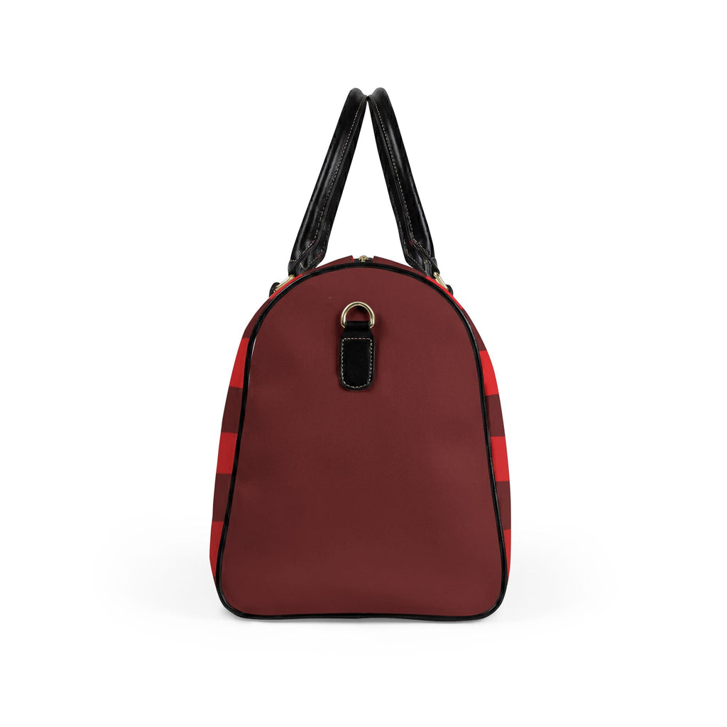 AMOUR Red Striped Leather Travel Bag, Romantic Gift