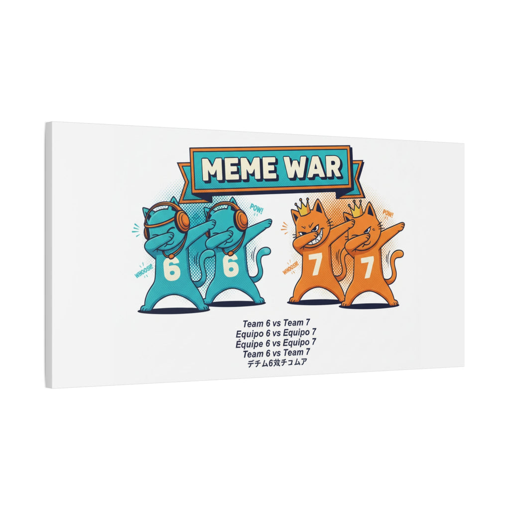 Meme War: Six vs. Seven Canvas Wall Art