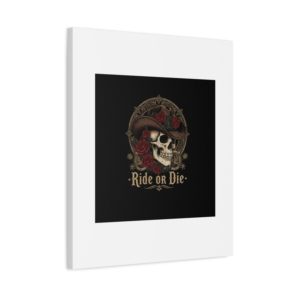 Ride or Die Skull Canvas | Western Skull Art, Gothic Americana