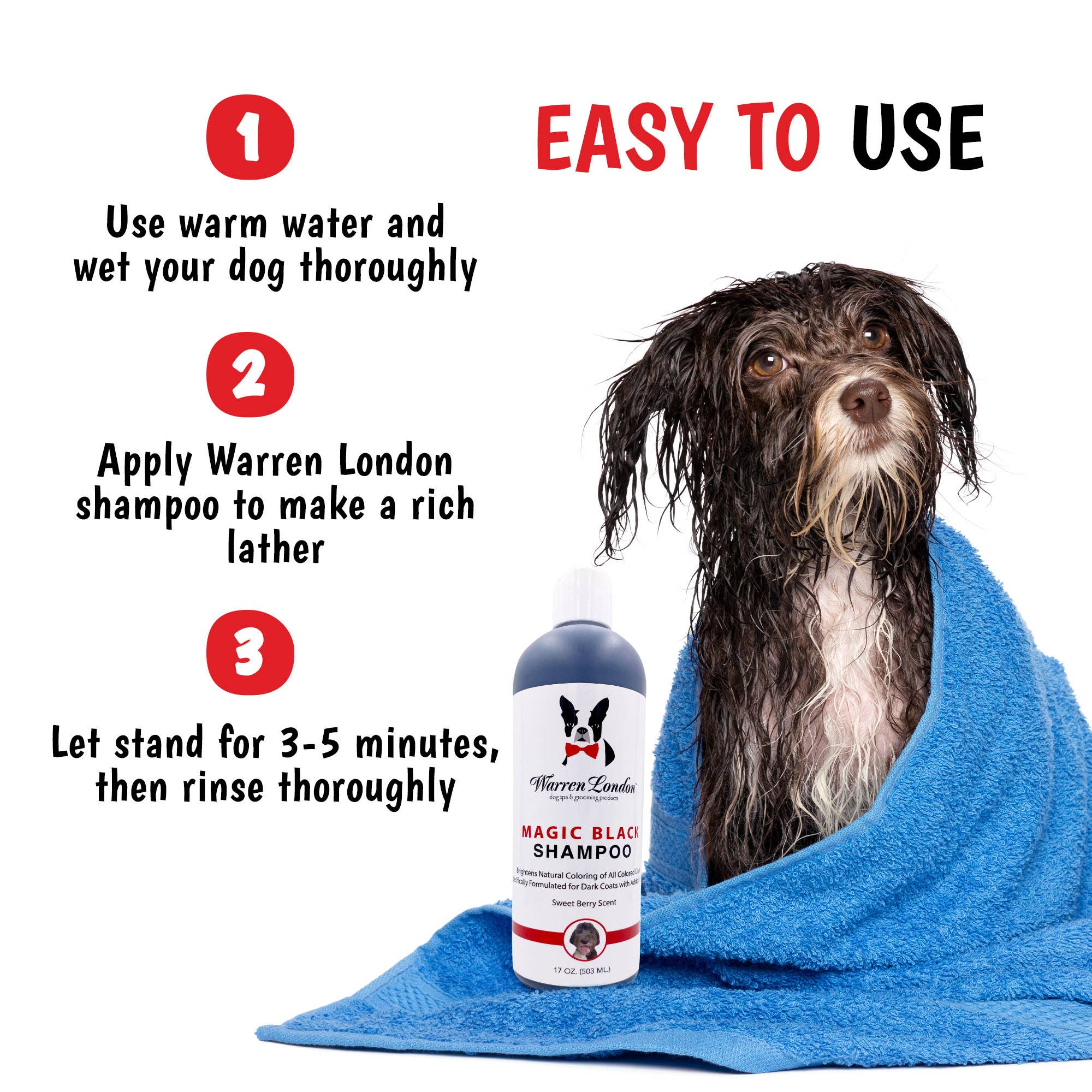 🖤🐶 Magic Black Brightening Dog Shampoo – Enhance Shine & Deepen Dark Coats Naturally ✨🛁