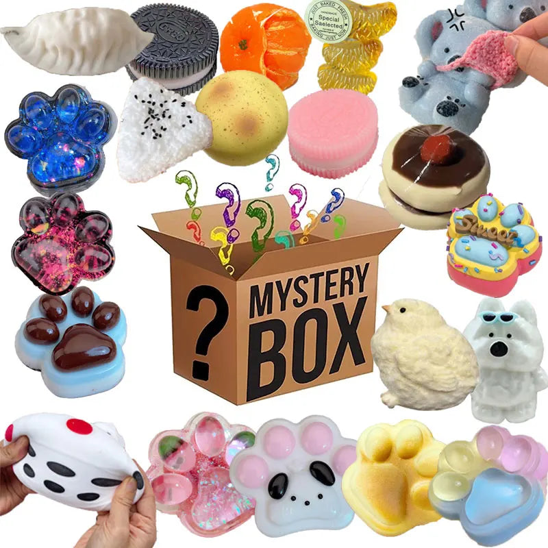 Mystery Fidget Toy Kawaii Cat'S Paw,Simulated Food,Antistress Foot Squishy Toy, Squeeze Toy, Mochi Squishy, Stress Reliever Toys
