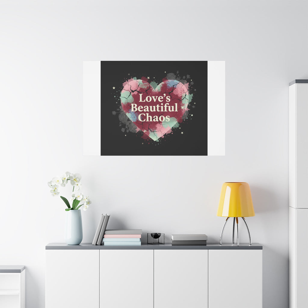 Love's Beautiful Chaos Canvas Print | Soft Grunge Hearts, Distressed Heart Art