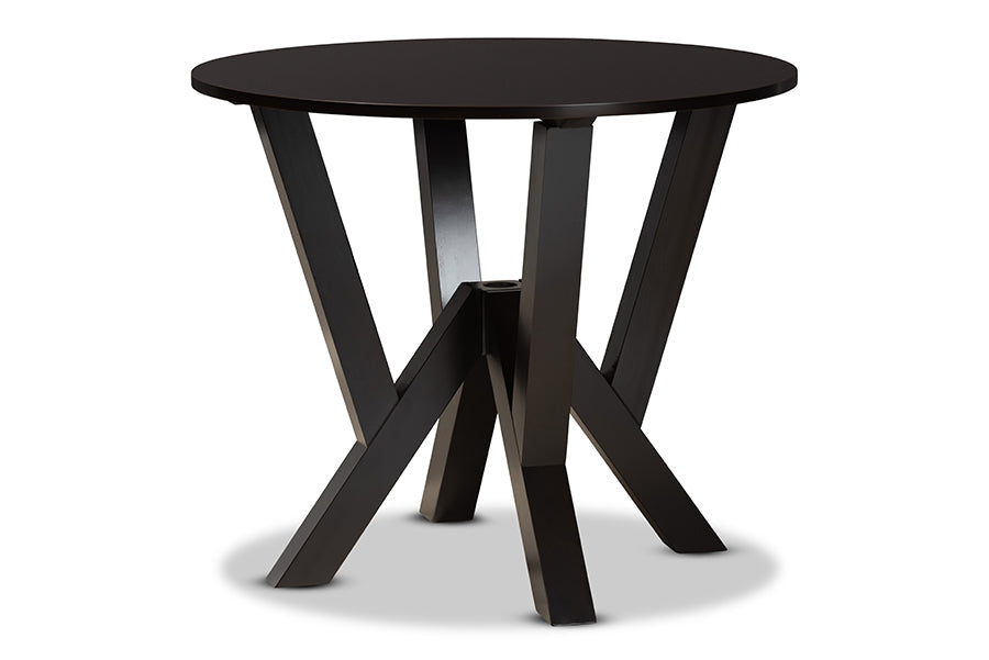 Baxton Studio Anise Modern and Contemporary Grey Fabric Upholstered and Dark Brown Finished Wood 5-Piece Dining Set