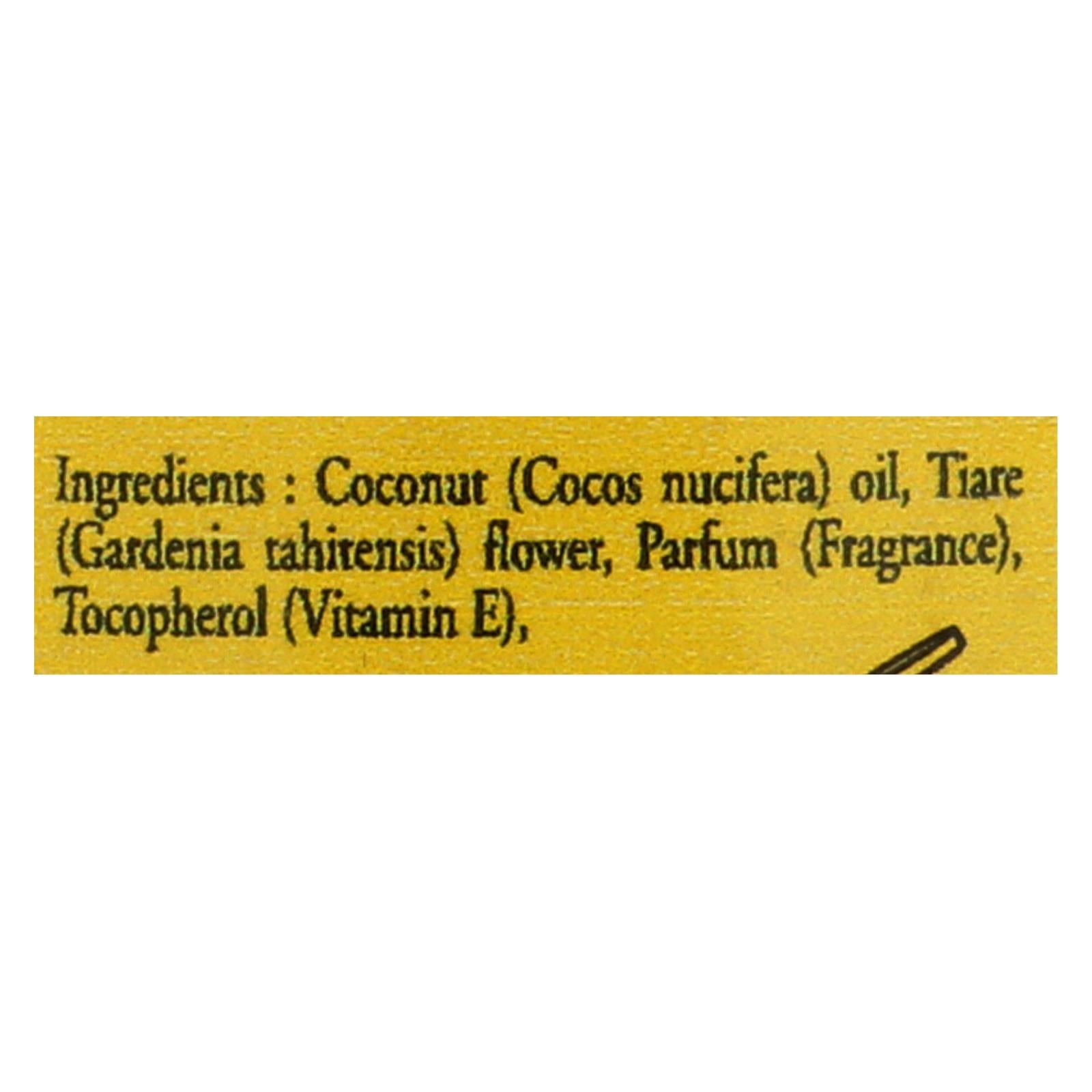 Monoi Tiare Tahiti | Pure Coconut Oil with Tiare Flowers (4 fl oz) | Skin, Hair, Massage
