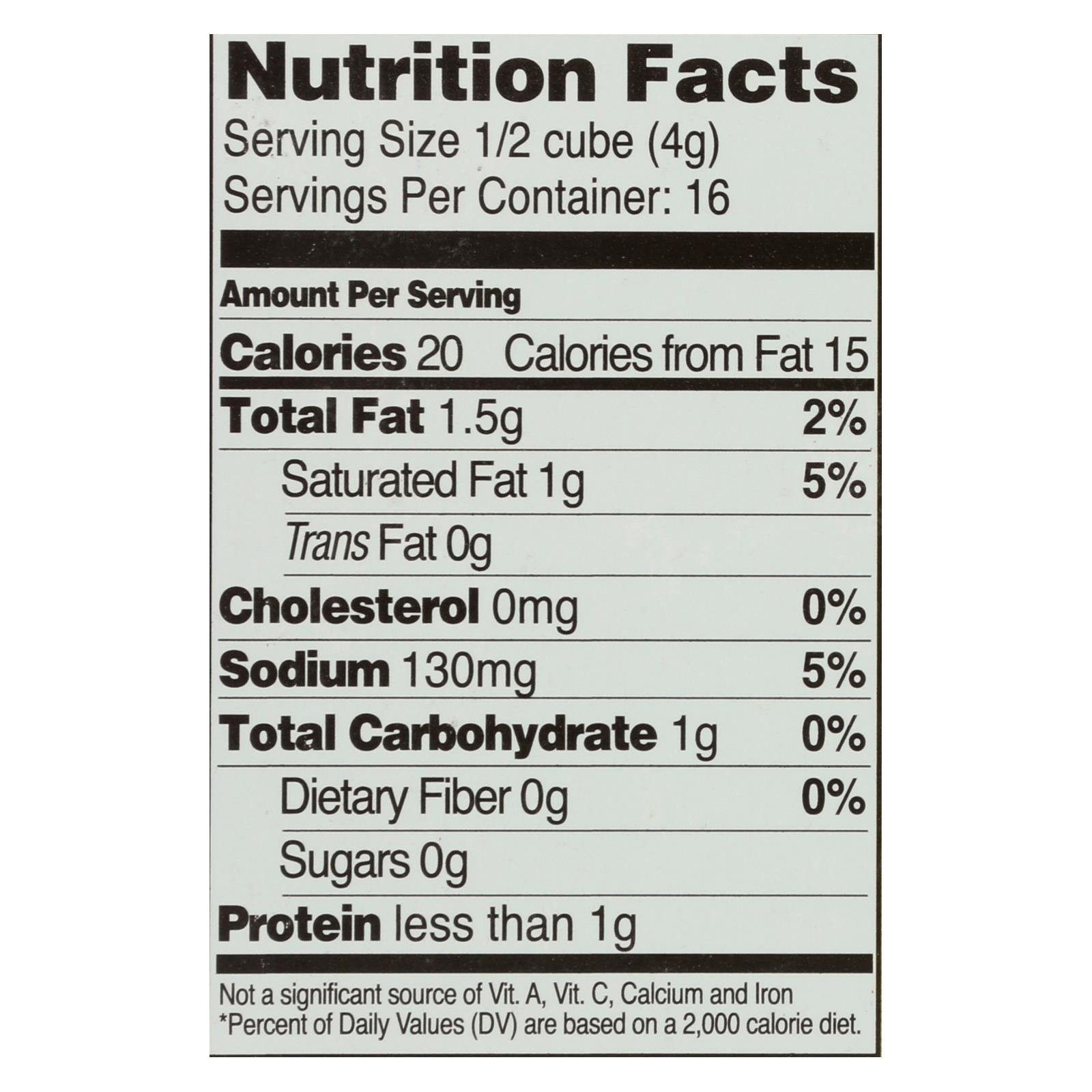Edwards And Sons Natural Bouillon Cubes, Veggie, Low Sodium, 2.2 oz, Case of 12