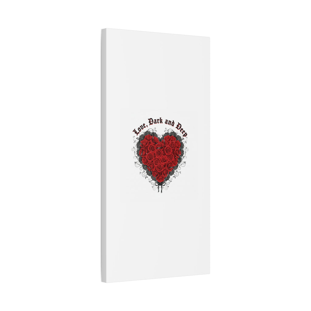 Love Dark and Deep Heart Canvas, Nu Romantic Gothic Romance, 80s Nostalgia