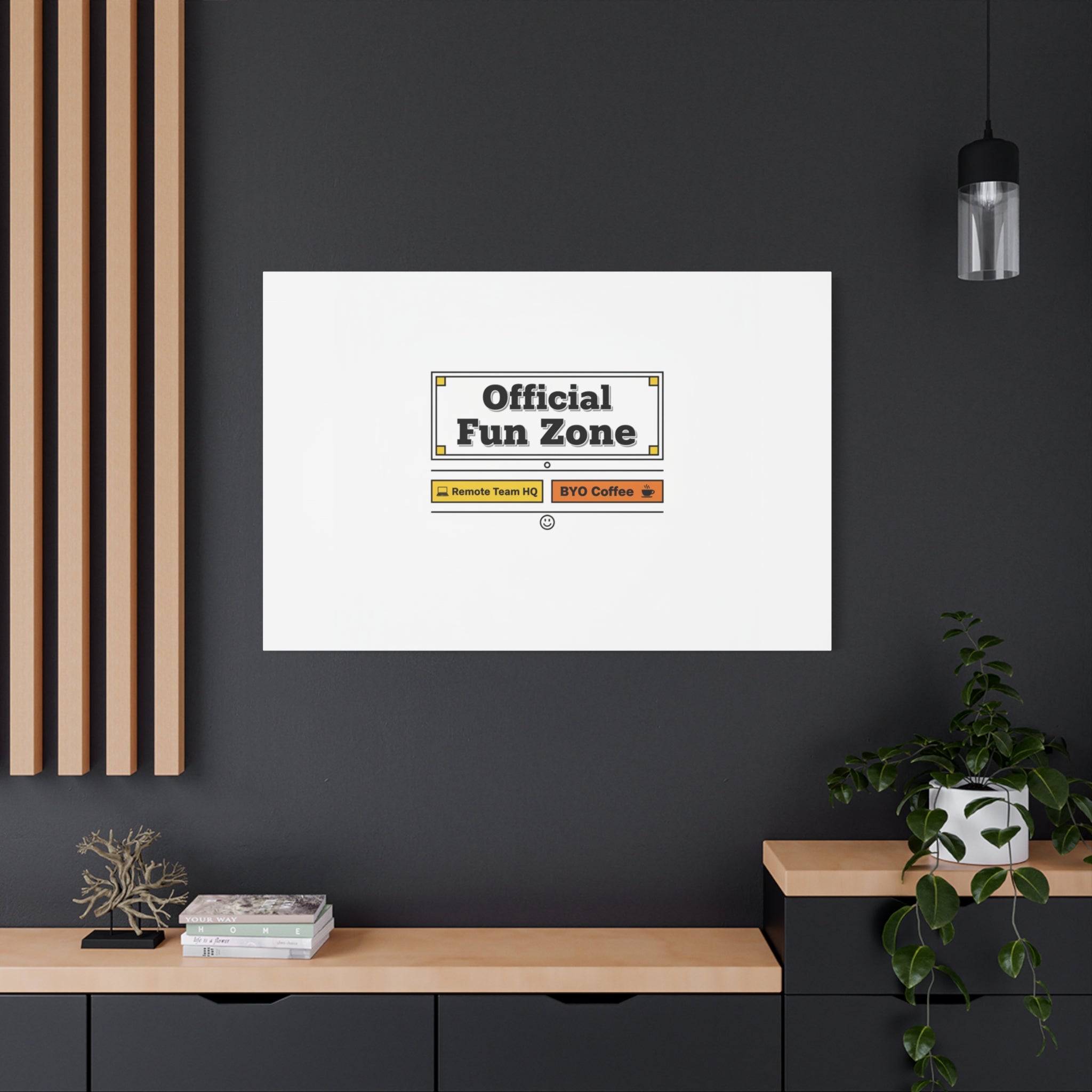 Official Fun Zone Canvas, Office Sign Parody, Workplace Humor, Notice Label