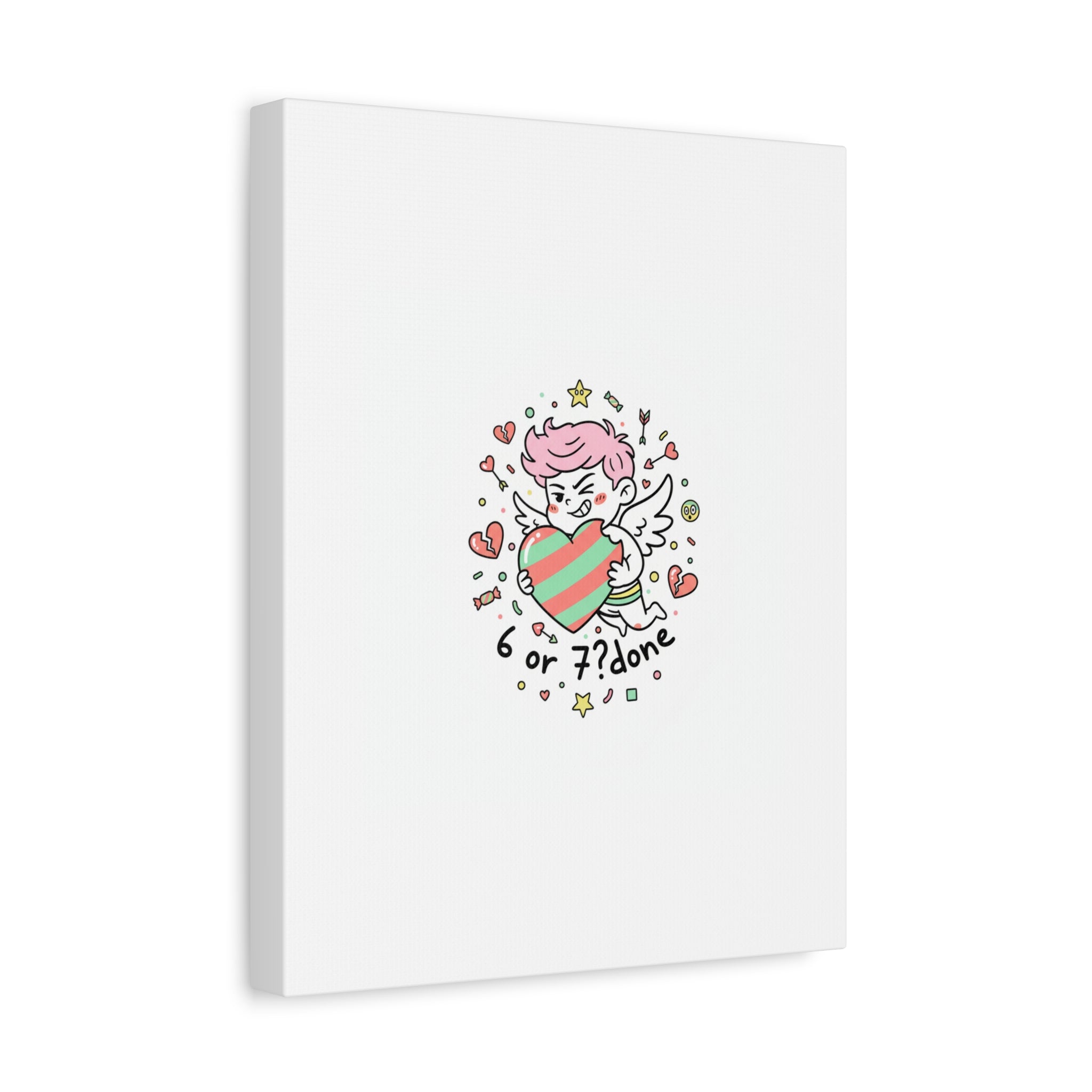 Weird Cupid heart illustration Canvas | Weird Valentine, quirky chaotic love