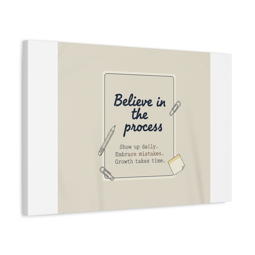 Believe in the Process Canvas | analogue note to self, handwritten reminder décor