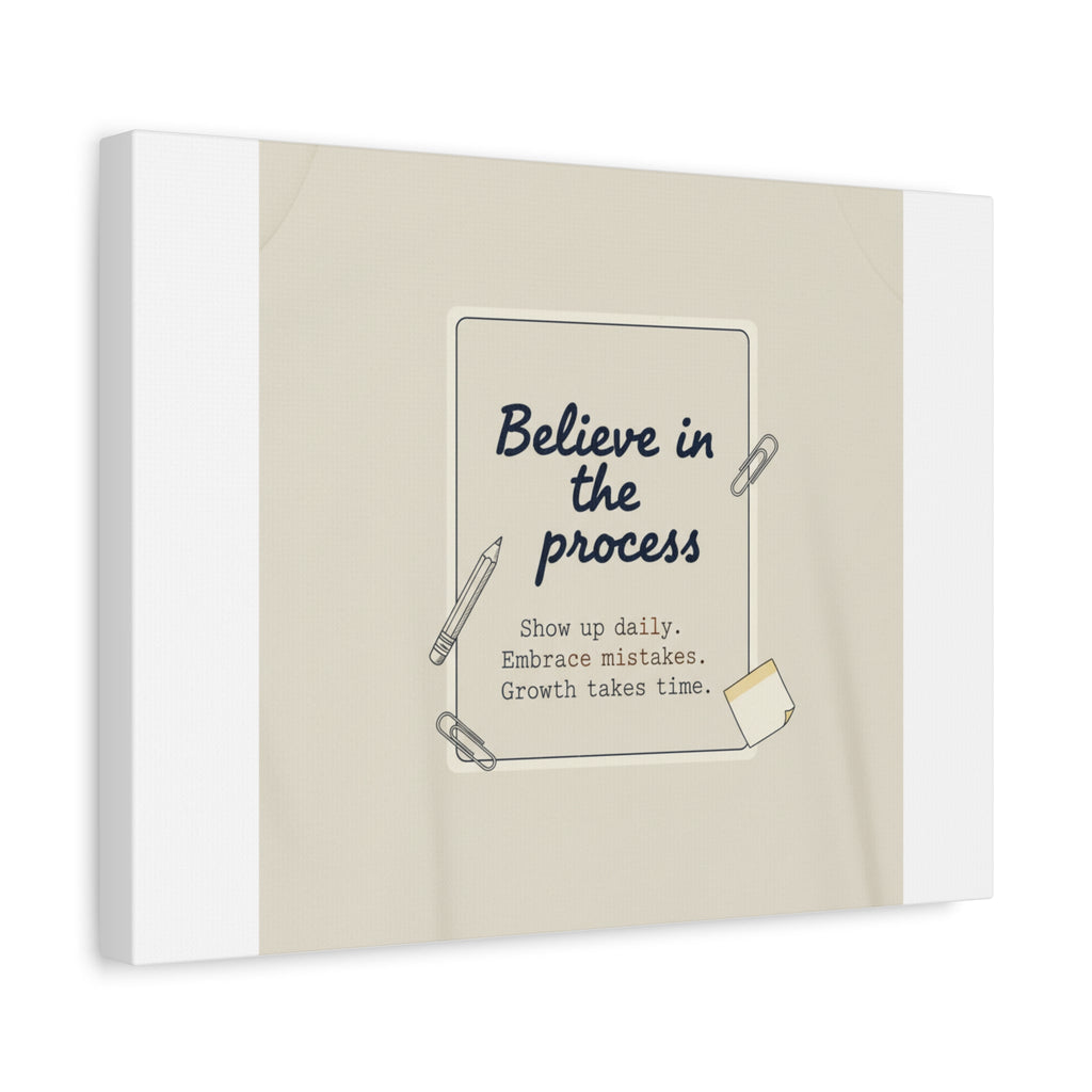 Believe in the Process Canvas | analogue note to self, handwritten reminder décor