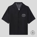 Amiri Imaginations Silk Button Up Tee in Black