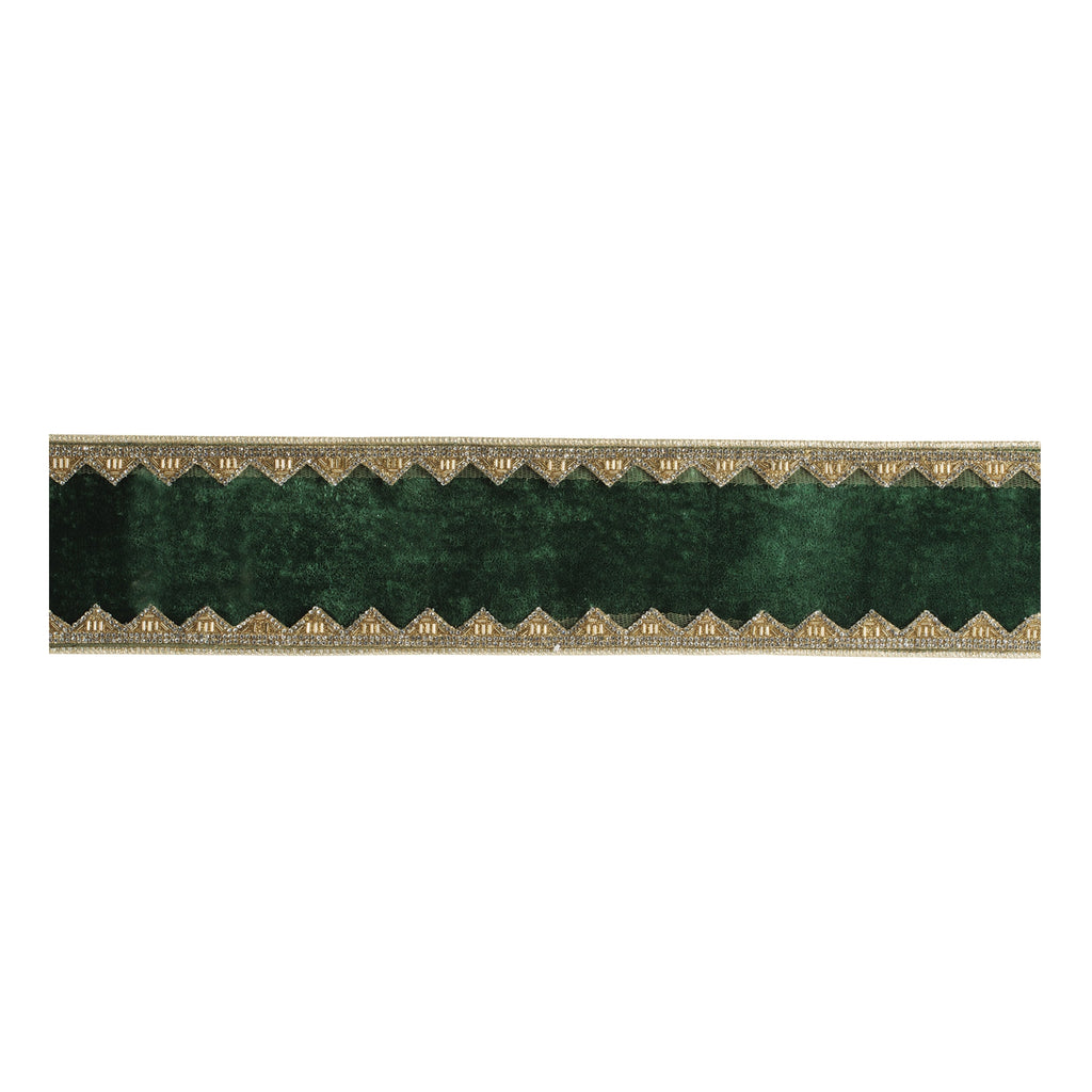 Velvet Ribbon with Embellished Trim 4" x 5 Yds.