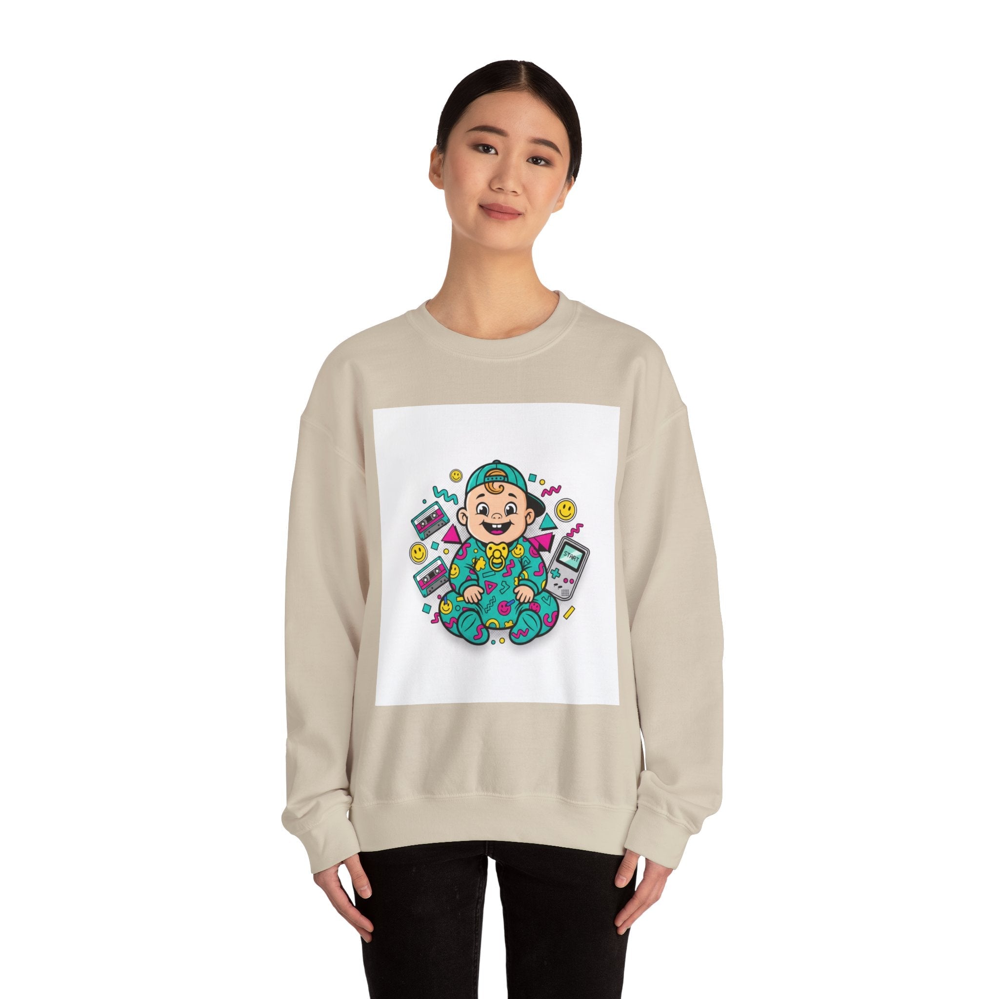 Retro Gamer Baby Crewneck Sweatshirt — Cute Arcade Controller Design