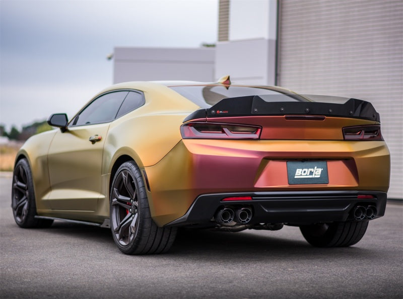 Borla 16-17 Chevy Camaro 6.2L 4in Dual CF Tips w/Black Core Dual Split Exit ATAK Catback Exhaust 140688CFBA