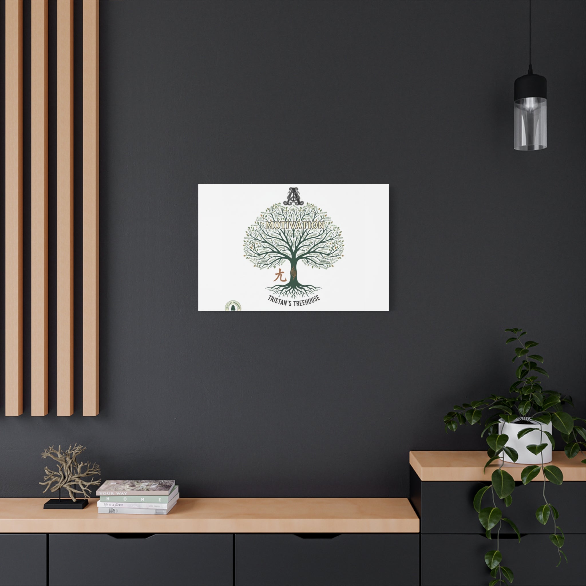 Handwritten Doodle Tree Canvas | Matte Stretched Wall Art