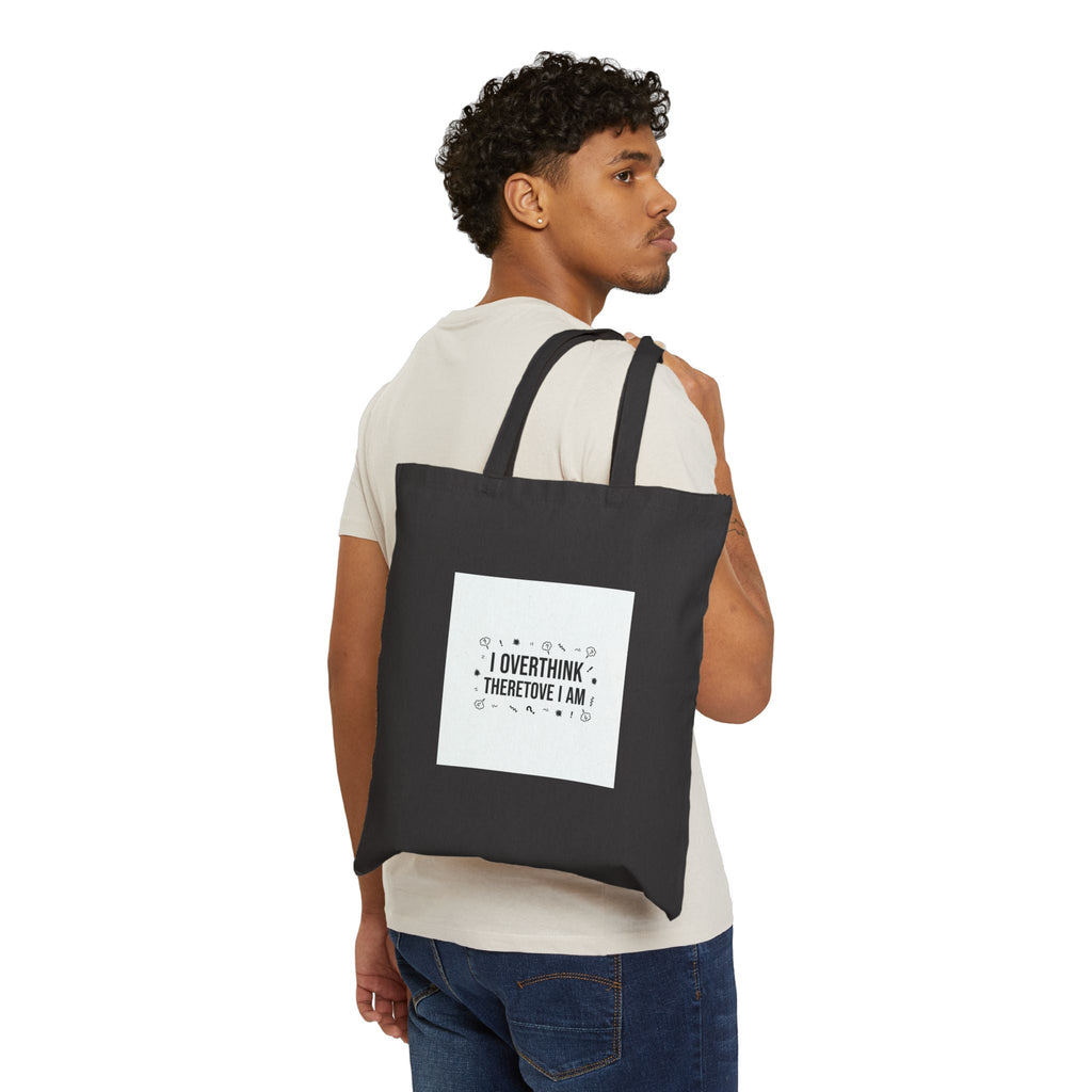 I Overthink Therefore I Am Tote, Sarcastic Quote, Self-Deprecating Humor
