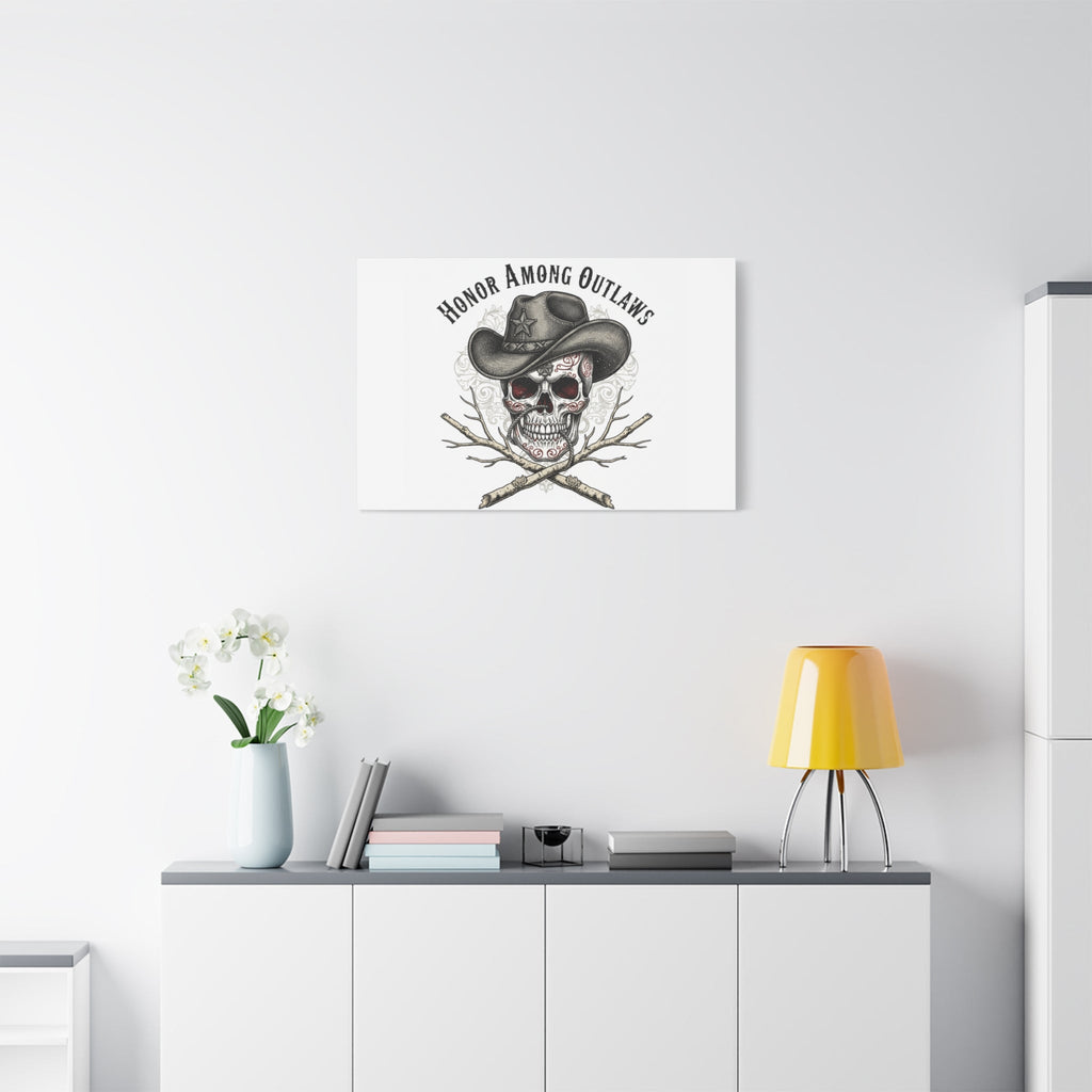 Honor Among Outlaws Canvas | Western Skull Art, Gothic Americana Desert Noir