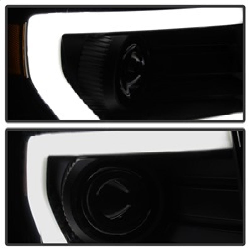 SPYDER xTune Ford F150 Projector Headlights - Light Bar DRL - Black PRO-JH-FF15009-LBDRL-BK 9037252