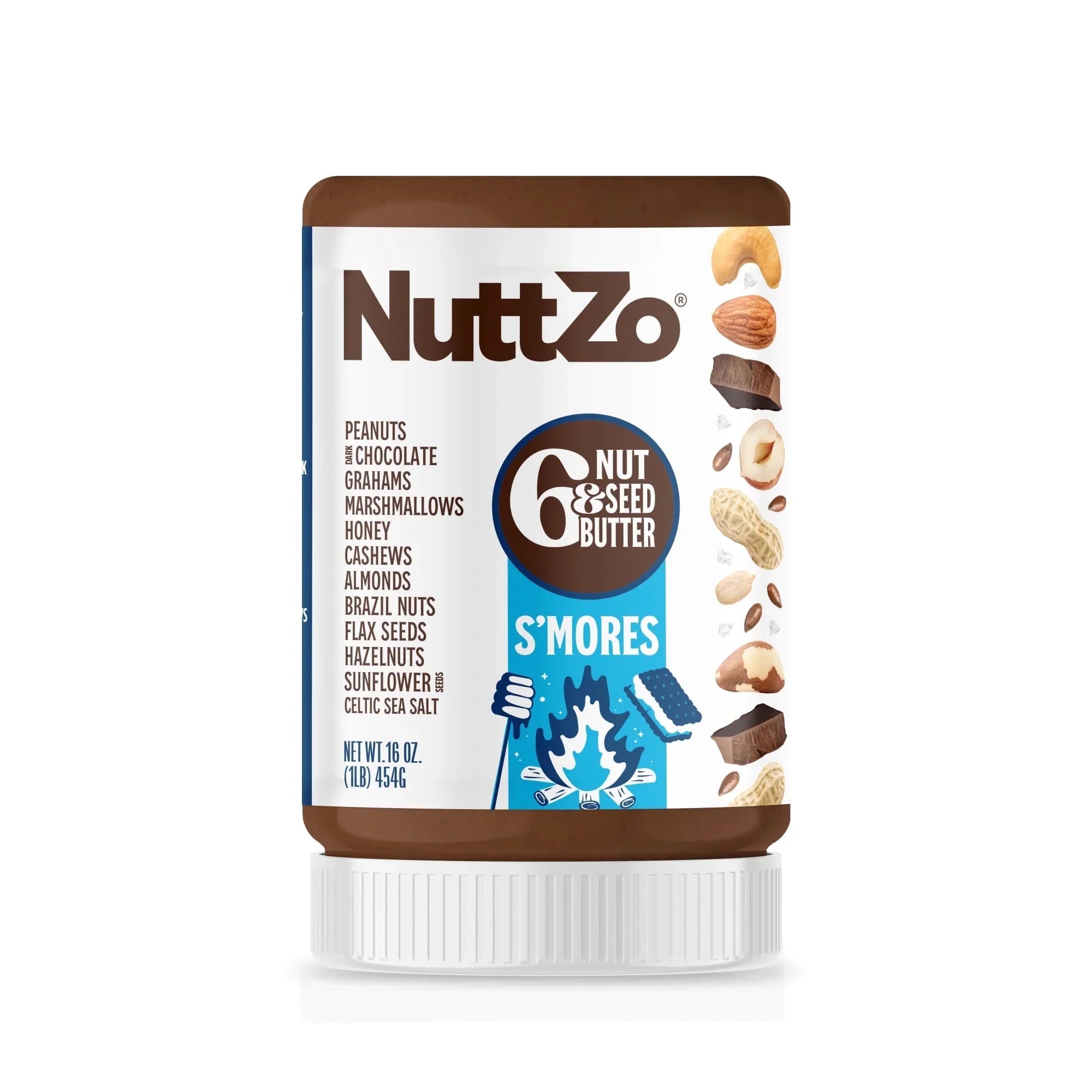 Nuttzo - 6 Nut & Seed Smores Spread, 16 oz (Pack of 6)
