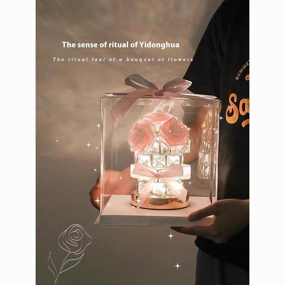 520 Gift Rose Cube Atmosphere Table Lamp