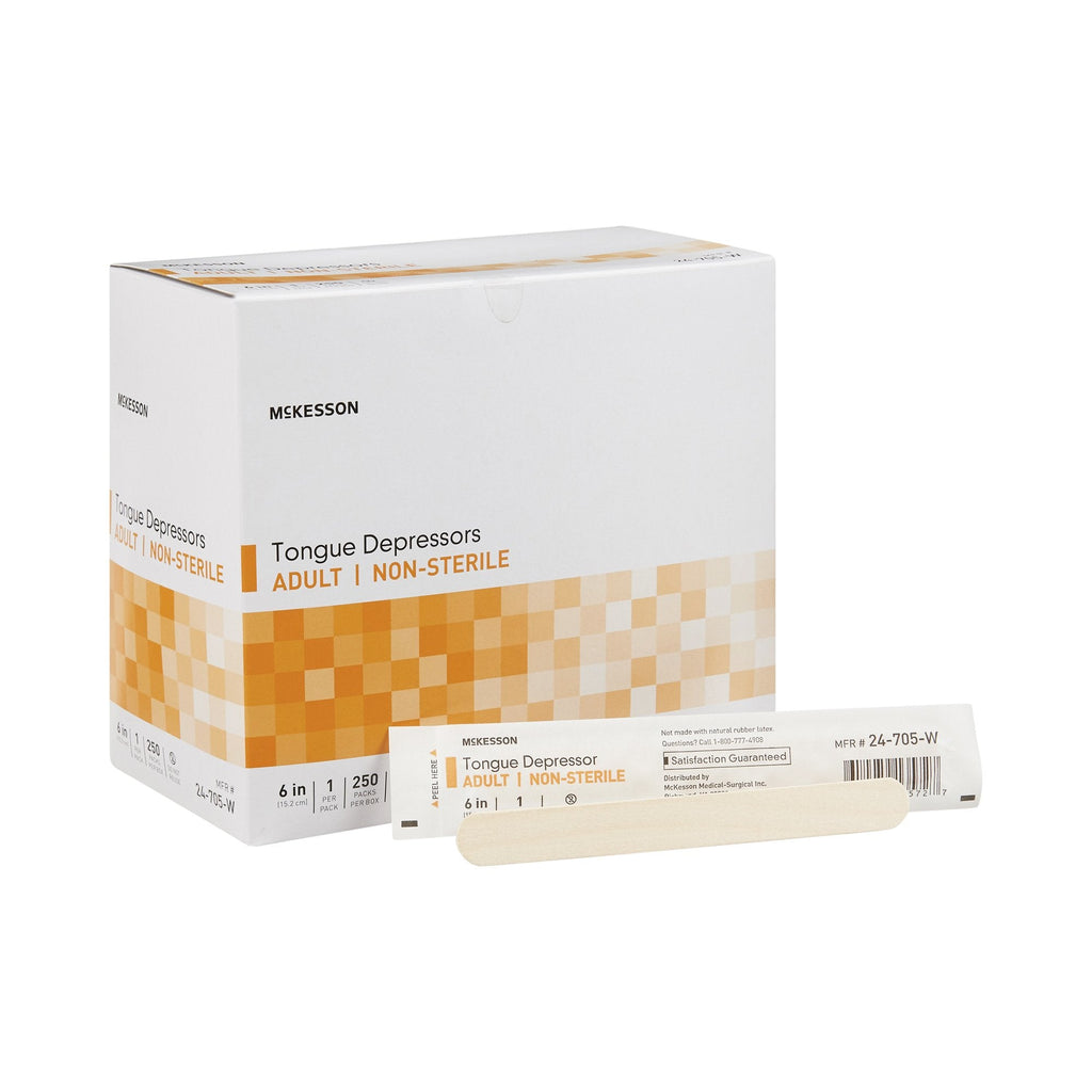 McKesson Tongue Depressor, Wood, 6 Inch 24-705-W