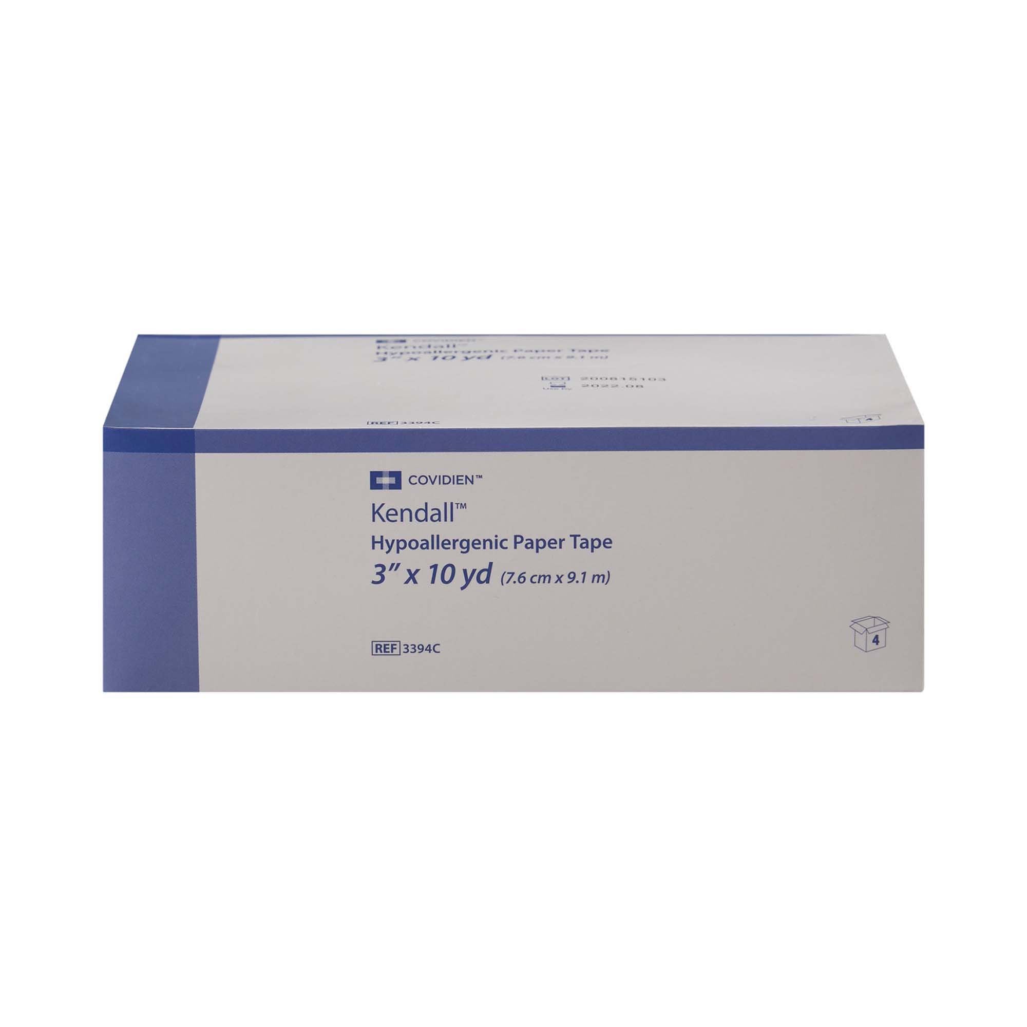 Kendall™ Hypoallergenic Paper Medical Tape, 3 Inch x 10 Yard, White 3394C