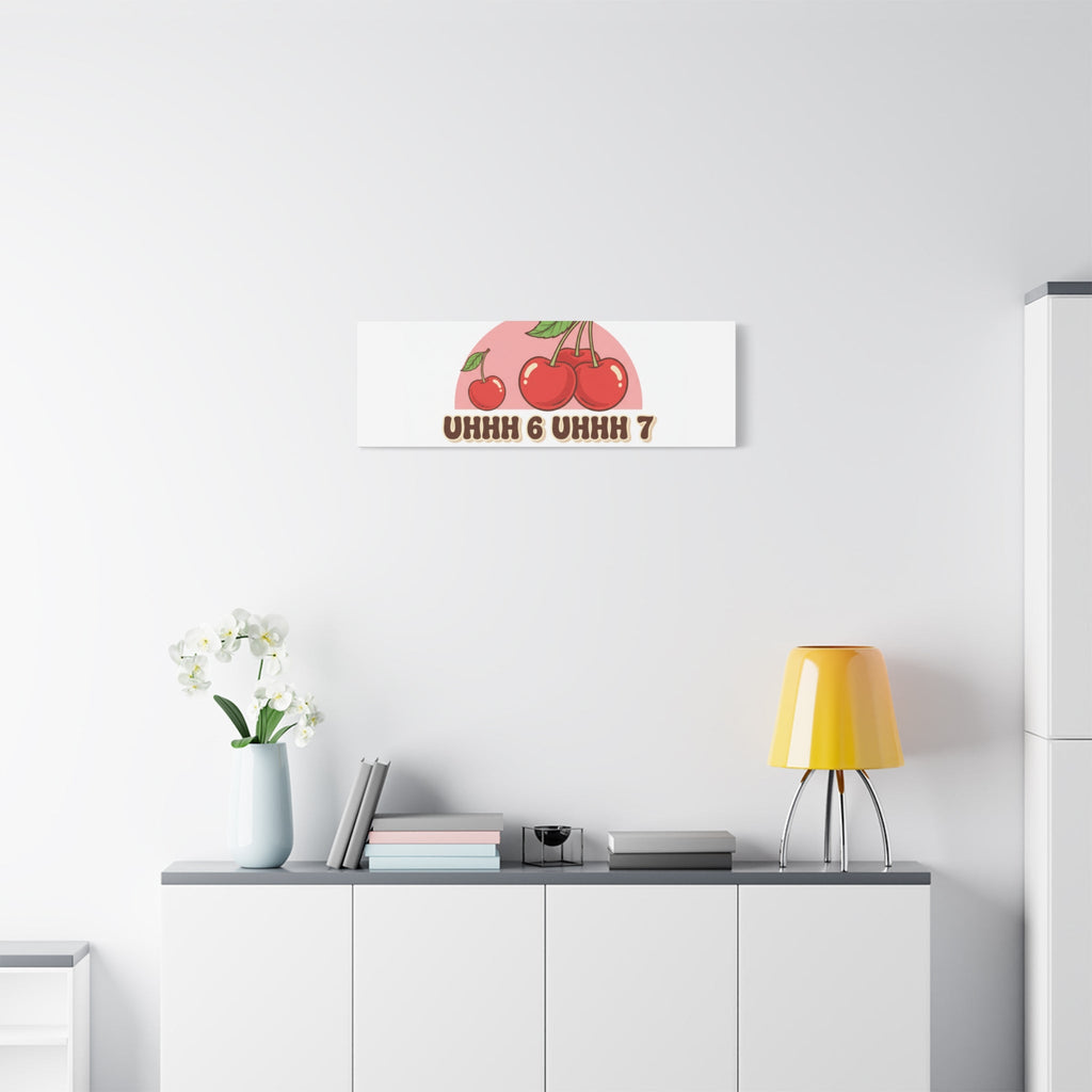 Six Severn Cherry Retro Graphic Canvas | kawaii fruit print, vintage cherry design