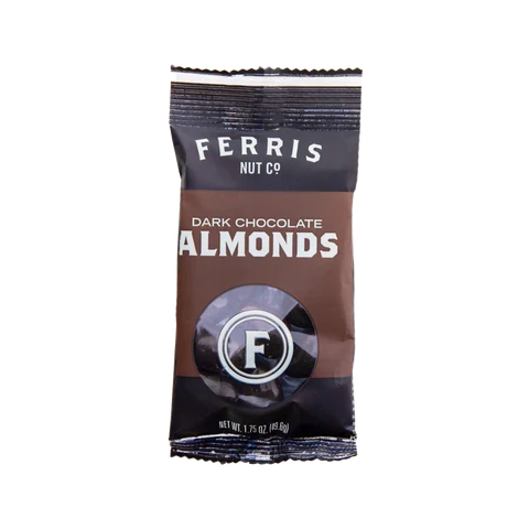 Ferris Nut Co. - Dark Chocolate Almonds, 1.75 oz (24 Pack) - Gourmet Snack Treat