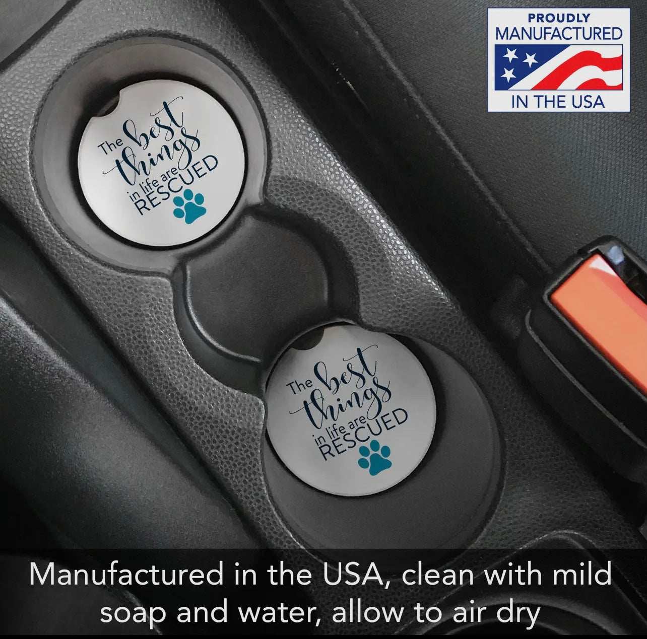🚗✨ Stone Car Coaster – Absorbent Cup Holder Coaster Made in the USA