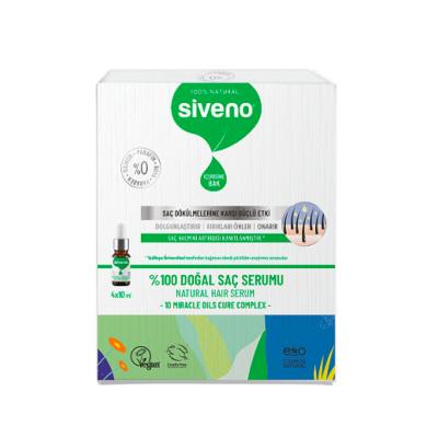 Siveno Natural Hair Care Serum - Anti-Hair Loss Treatment, Vegan & Cruelty-Free, 4x10 ml