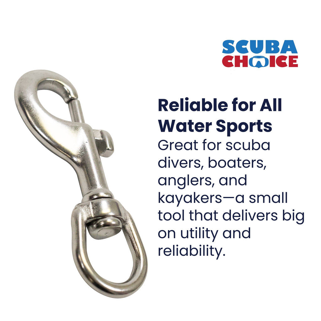 Scuba Choice Marine Grade Clip Stainless Steel Swivel Eye Bolt Snap 3.25"