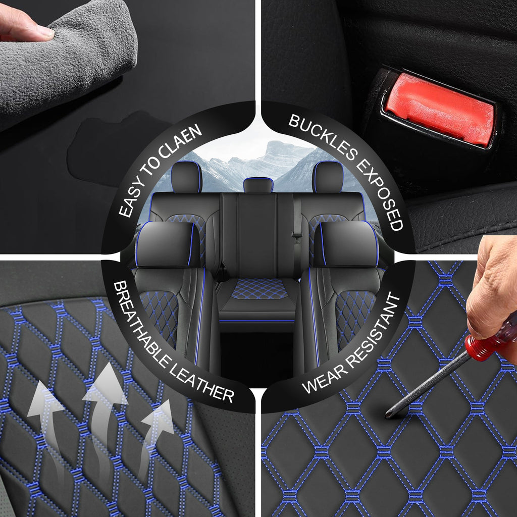 Umbrauto Truck Seat Cover Fit for Silverado and Sierra,Blue