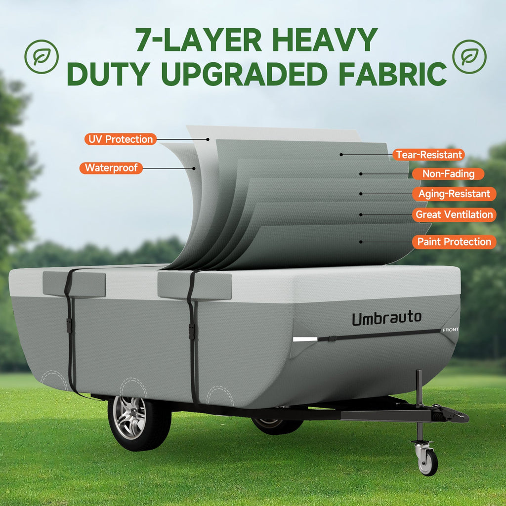 Umbrauto Pop Up Folding Camper Cover Upgraded 7 Layers Top 3 Layers Side,Grey
