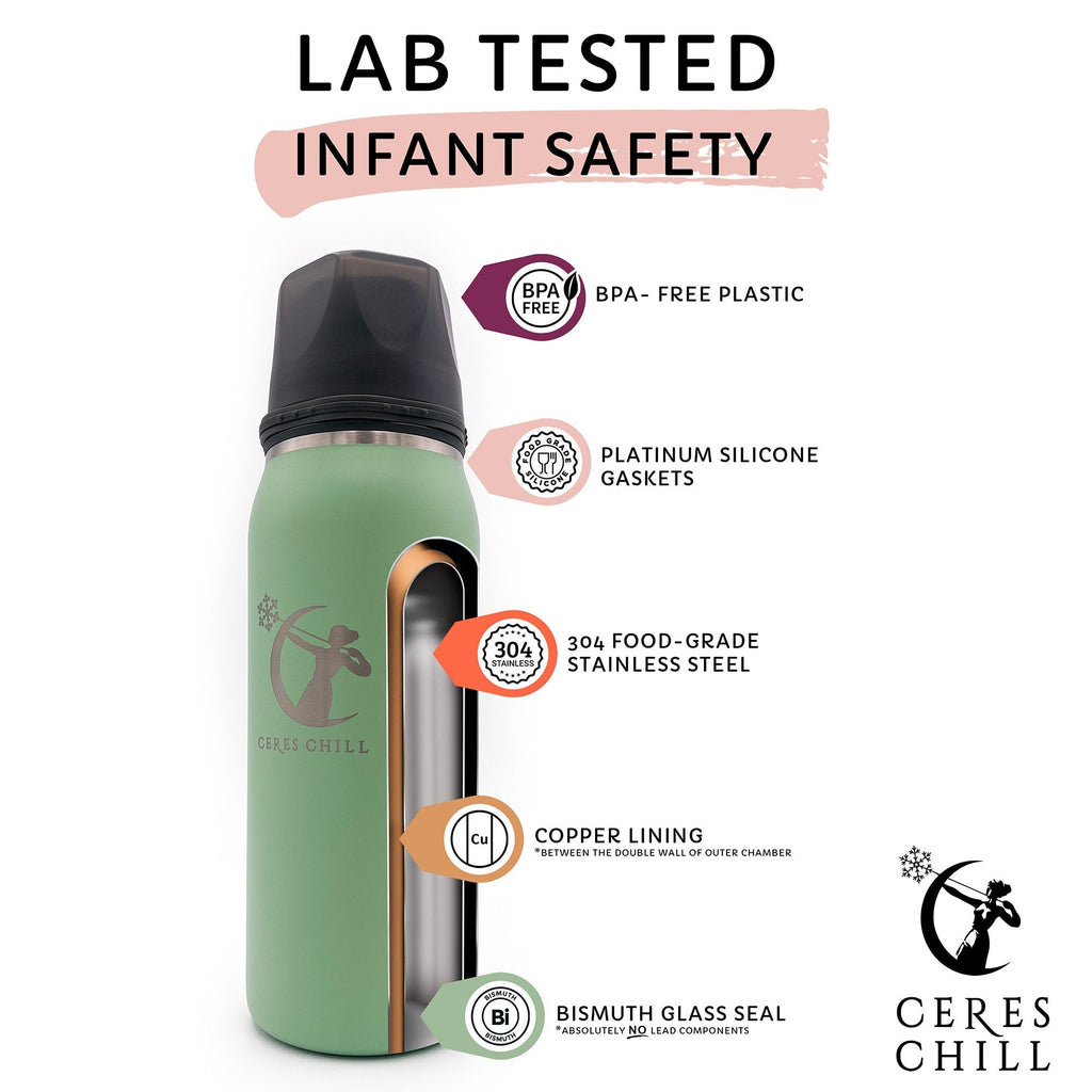 Ceres Chill OG Stainless Steel Breast Milk Chiller Container, Light Green CC-1-BC-L-ZN
