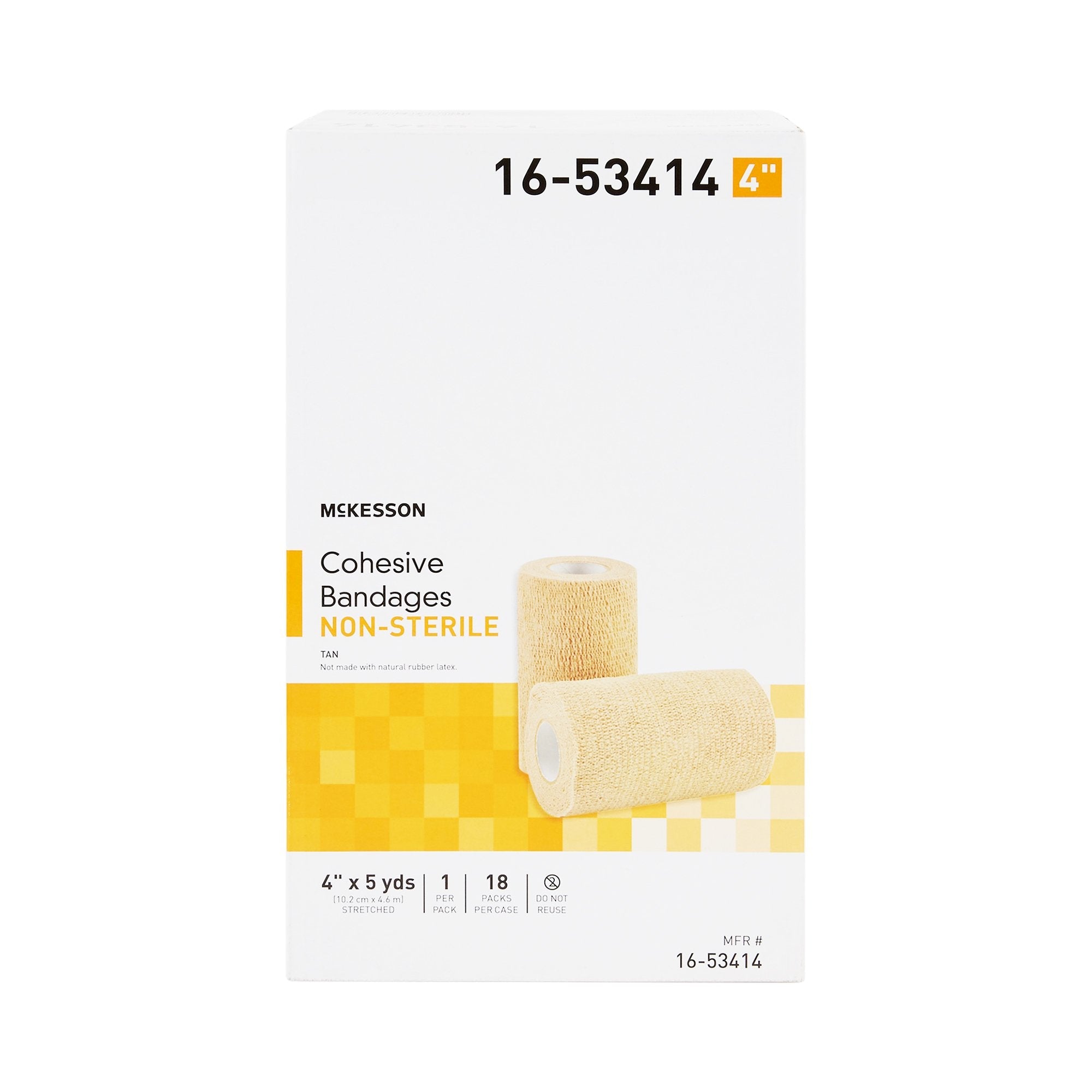 McKesson Self-adherent Closure Cohesive Bandage, 4 Inch x 5 Yard 16-53414