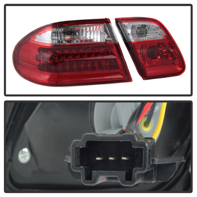 SPYDER Xtune Mercedes Benz W210 E-Class 96-02 LED Tail Lights Red Clear ALT-CL-MBW210-LED-RC 5020642